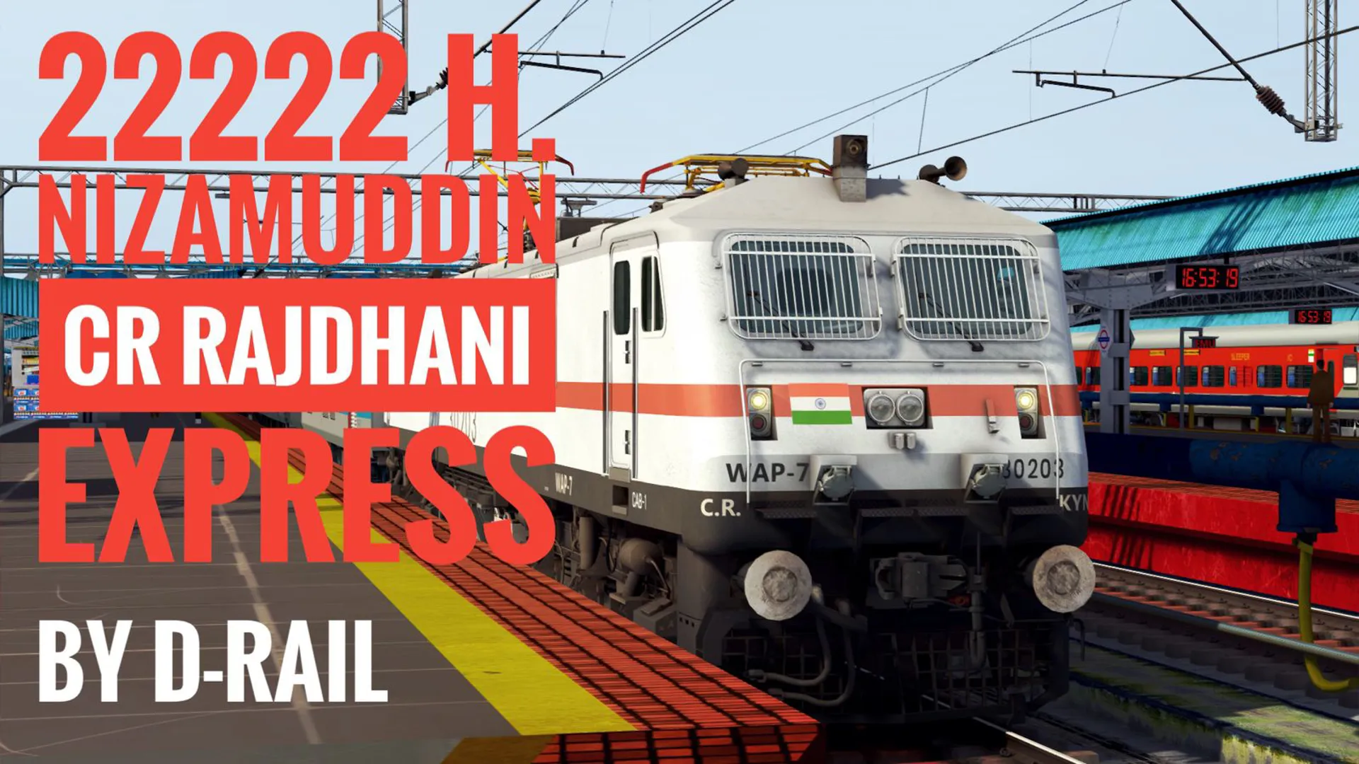 22222 H.NIZAMUDDIN CSMT C.R RAJDHANI EXPRESS BY D-RAIL Indian Train Simulator scenario on NR-NCR DLI-AGC v1 route