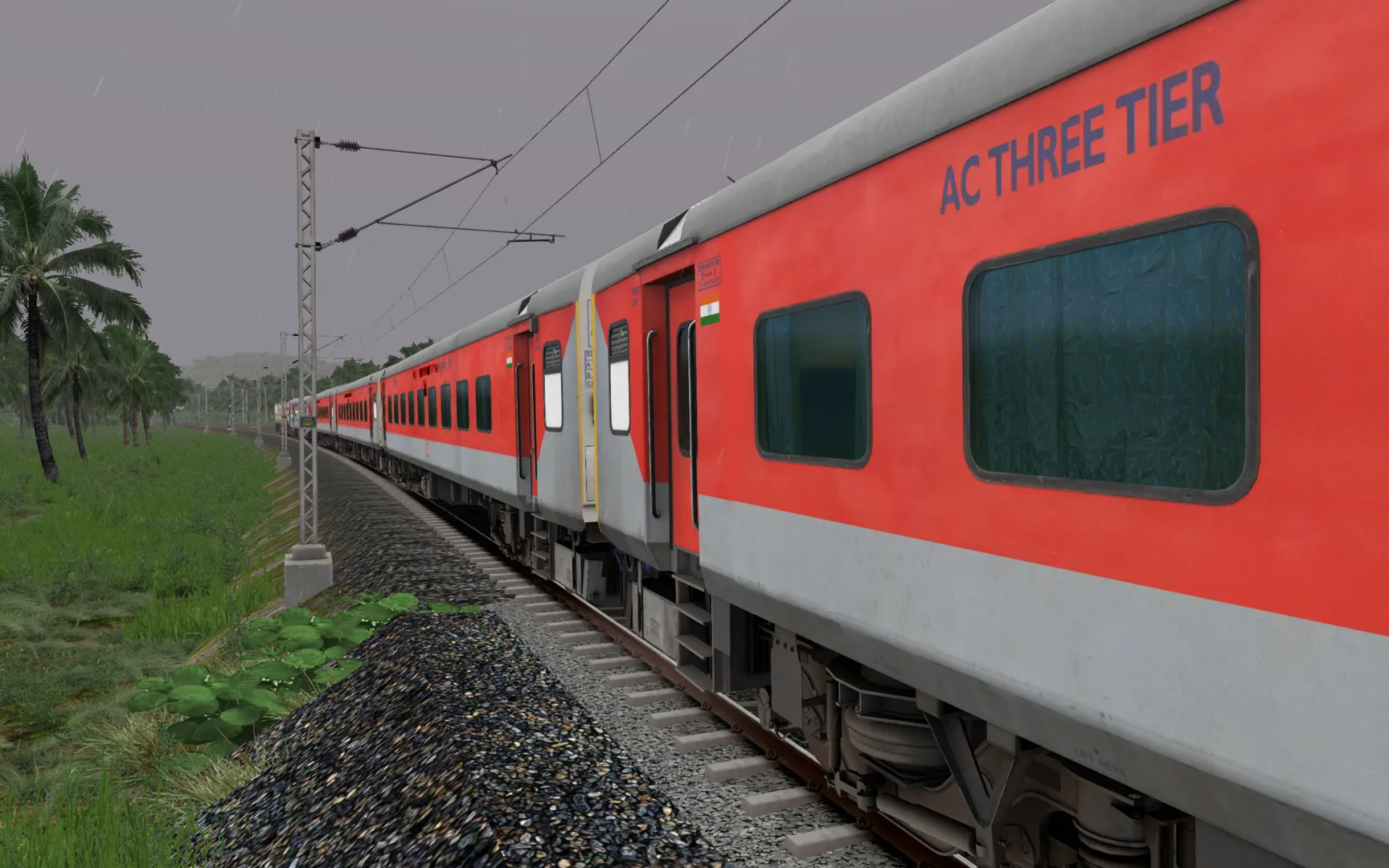 20924 TIRUNELVELI HUMSAFAR EXPRESS PART-1 Indian Train Simulator scenario on KERALA V2 ERS - CLT - MAQ  route